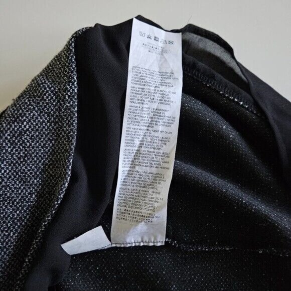 Intrend Max Mara Top Womens L Gray Black Pullover LS Lace Satin Sheer Whimsigoth - Picture 11 of 15